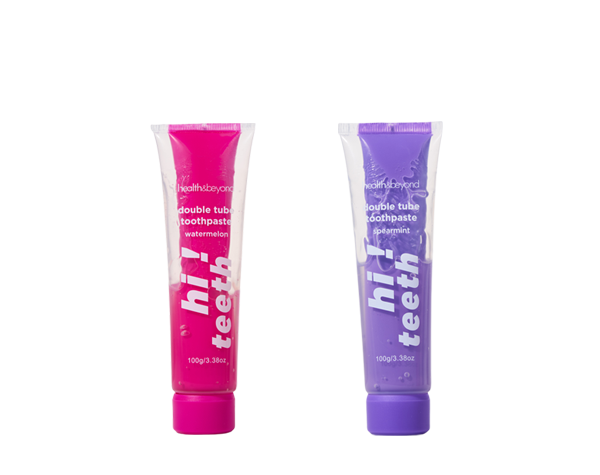 Creme dental de duplo efeito em tubo duplo