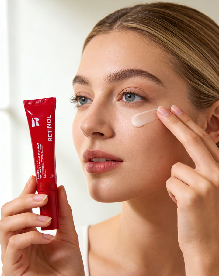 Creme revitalizante para a &aacute;rea dos olhos com retinol