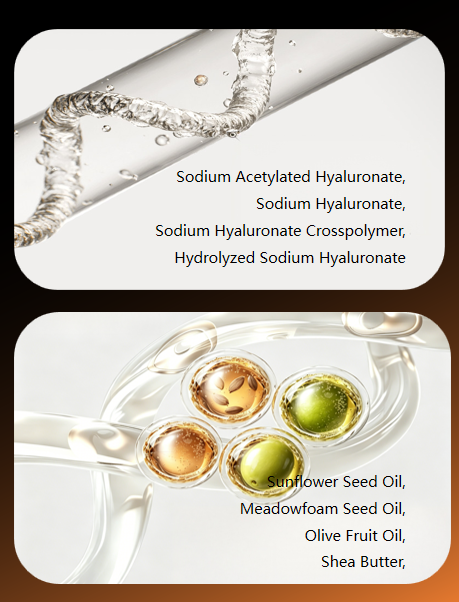 Quádruplo ácido hialurônico e óleo vegetal Quadruple hyaluronic acid&vegetable oil